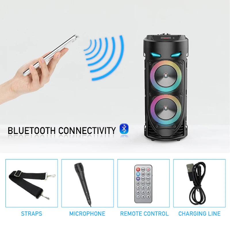 Caixa de Som Bluetooth com Karaokê