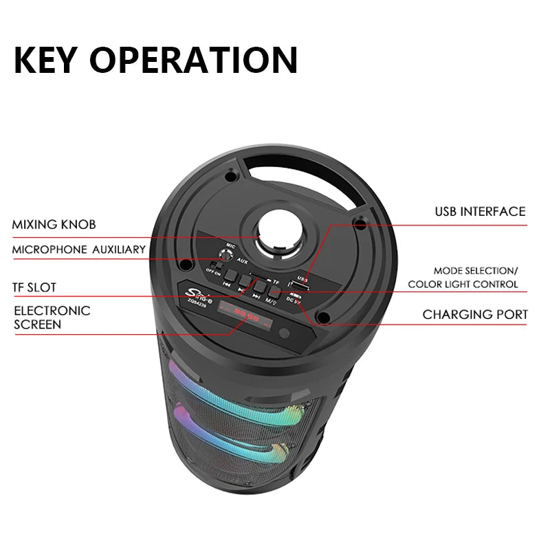 Caixa de Som Bluetooth com Karaokê